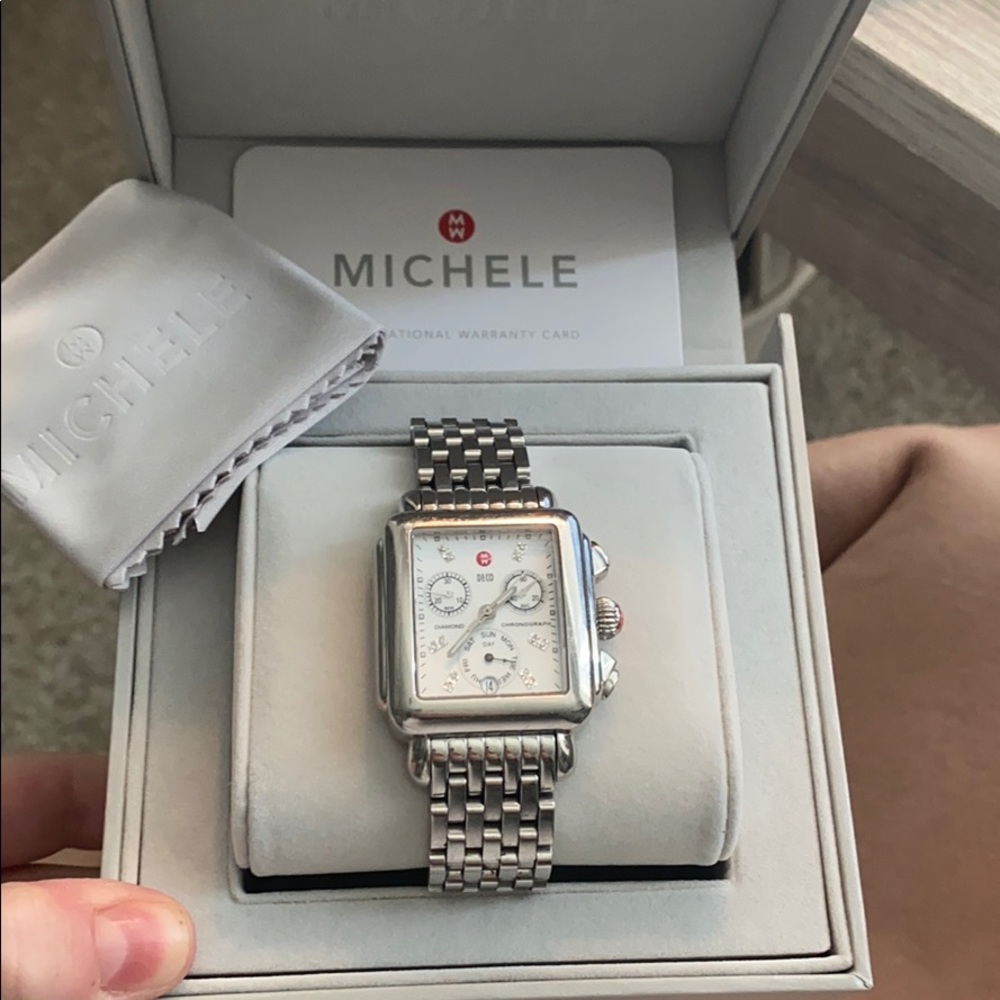 Michele Deco 18 Diamond Detail Watch